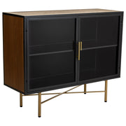 Credenza in legno e metallo bianco 100x35x80h