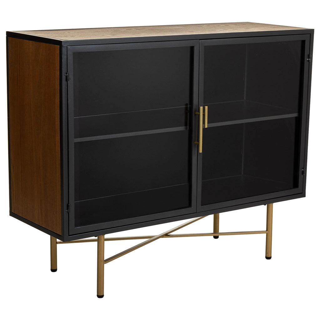 Credenza in legno e metallo bianco 100x35x80h