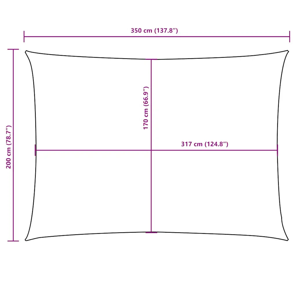 Parasole a Vela Oxford Rettangolare 2x3,5 m Gialla