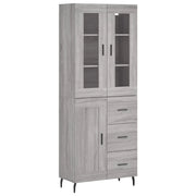 Credenza | Madia | Buffet da pranzo | Armadio da pranzo Grigio Sonoma 69,5x34x180 cm in Legno Multistrato