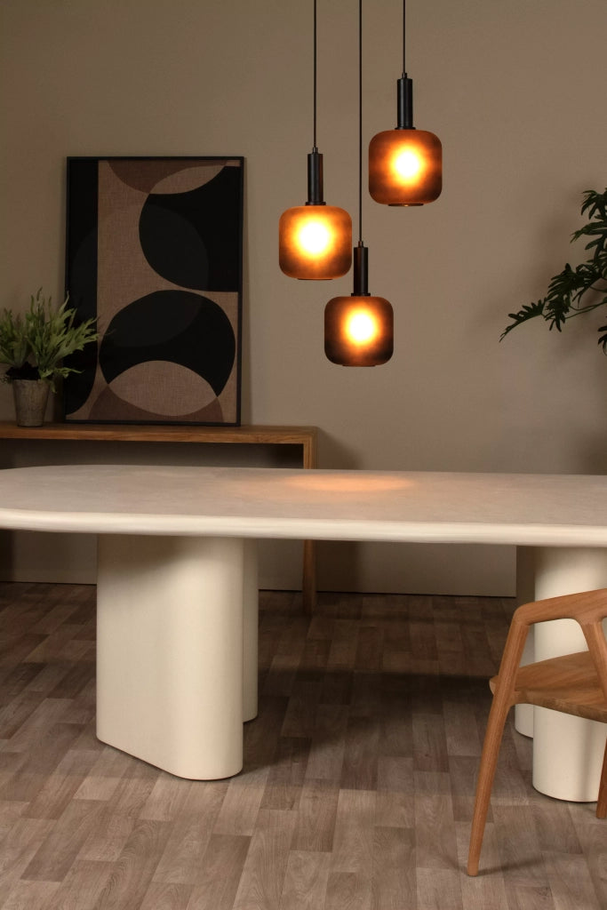 Lampada sospesa moderna Eloise nera vetro Ø40cm 3xE27 Lucide