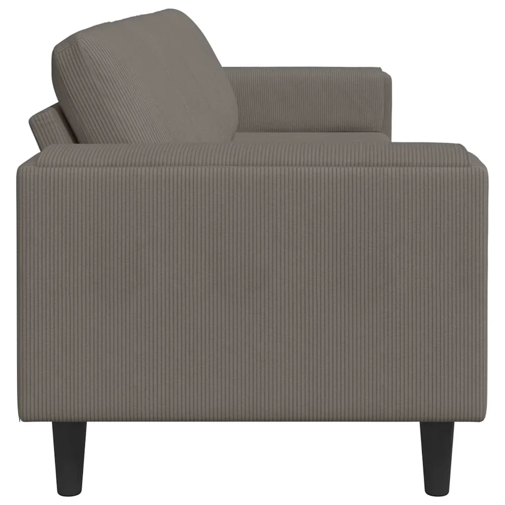 Divano Grigio chiaro 250 x 77 x 76 cm Tessuto in Cords 3335100