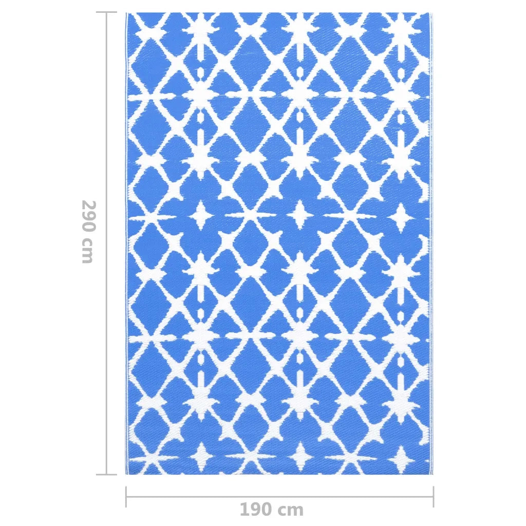 Tappeto da Esterni ARAKIL Blu e Bianco 190x290 cm in PP 310447