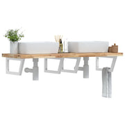 Ripiano a Parete per Lavabo in Acciaio e Massello di Acacia 3302814