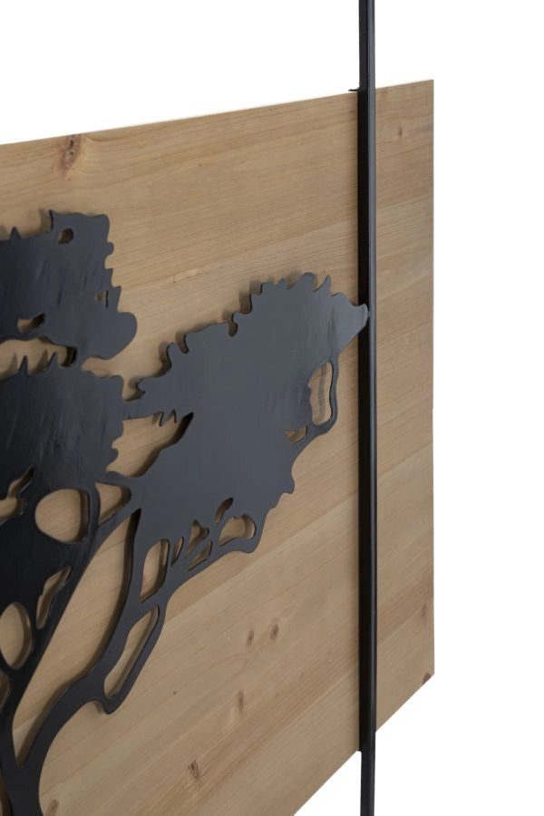 Pannello da Muro Lagos Ferro e Wood Set 3pz 204x2x80 cm in Ferro e MDF Nero e Marrone