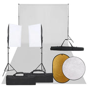 Kit per studio fotografico con illuminazione fondale e riflettore nero 02_0042459