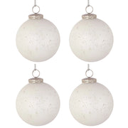 Palline di Natale in Vetro Bianche e Strass Elegantia Diametro: 100 mm