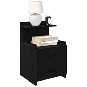 Comodini 2 pz con 2 cassetti neri 40x36,5x62 cm