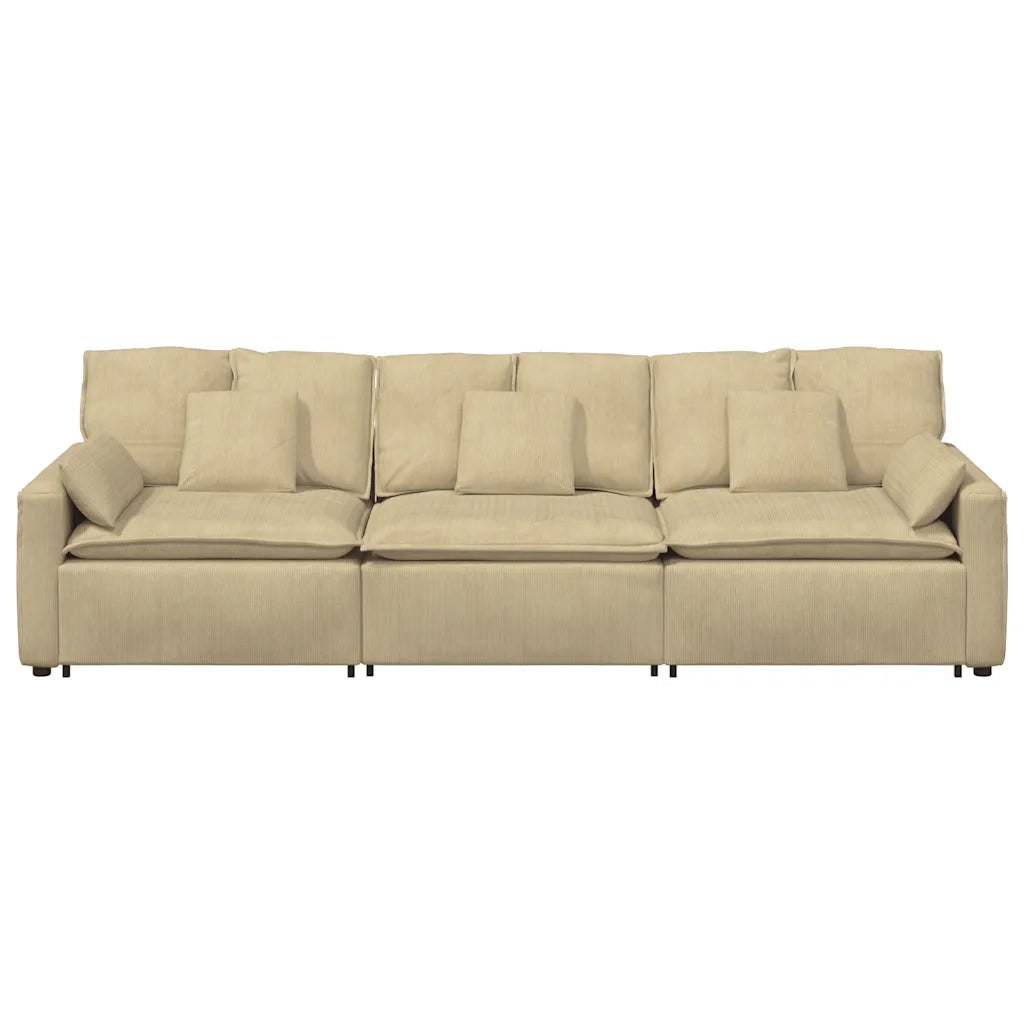 Divano Modulare con Cuscini Verde Grigio 3321111