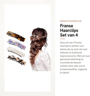 Clip per capelli rettangolare 4 pezzi - Spilla per capelli francese - Cellulosa acetato duraturo - Clip per capelli antiscivolo - Finitura lucida - Spille per capelli