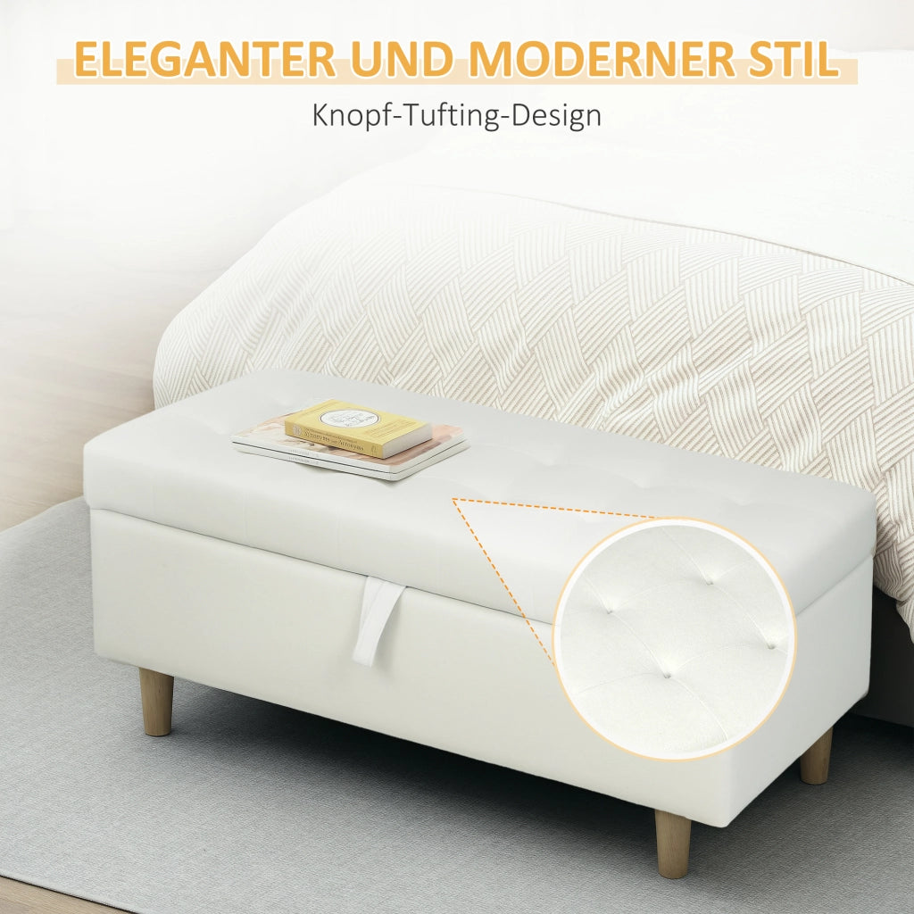 Poltrona pouf con cassetti ¨C zephmum ¨C crema 80x80x44 cm