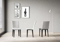 Sedia 40/44x42x86 cm Armida gambe Antracite in Similpelle Bianco