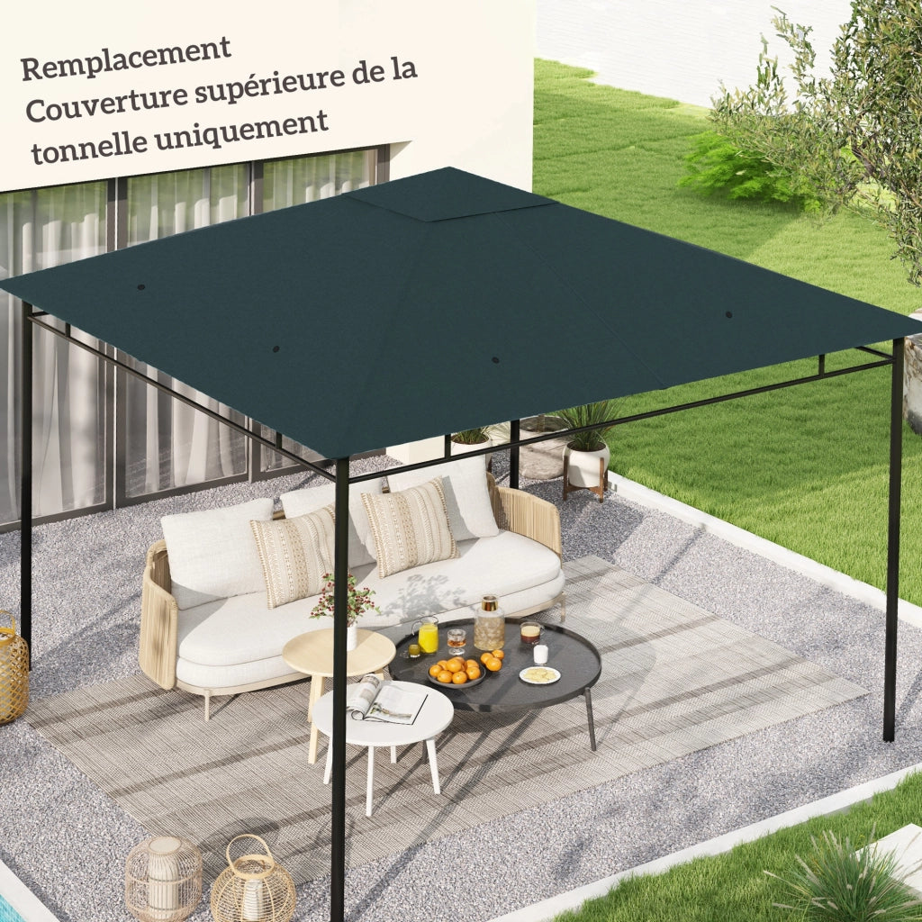Telo di ricambio per gazebo ¨C zephmum ¨C tessuto poliestere 180 g/m2 3x3 m grigio