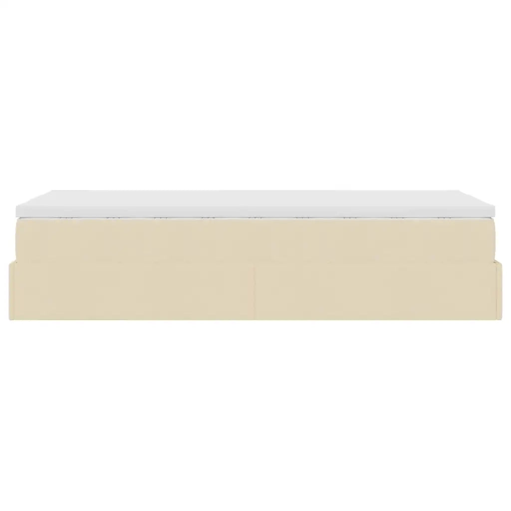 Struttura Letto Pouf con Materasso Crema 90x190 cm in Tessuto 3311076