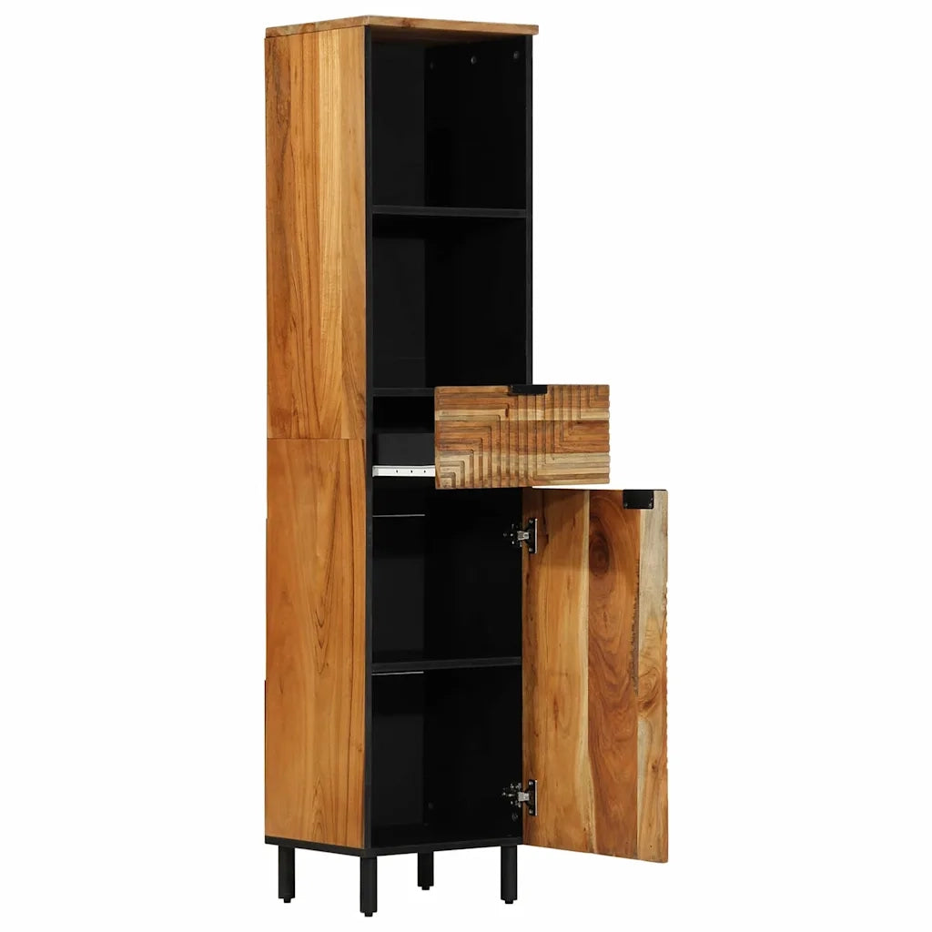 Armadio per Lavabo da Bagno con porta Legno di Acacia Massello 4017778
