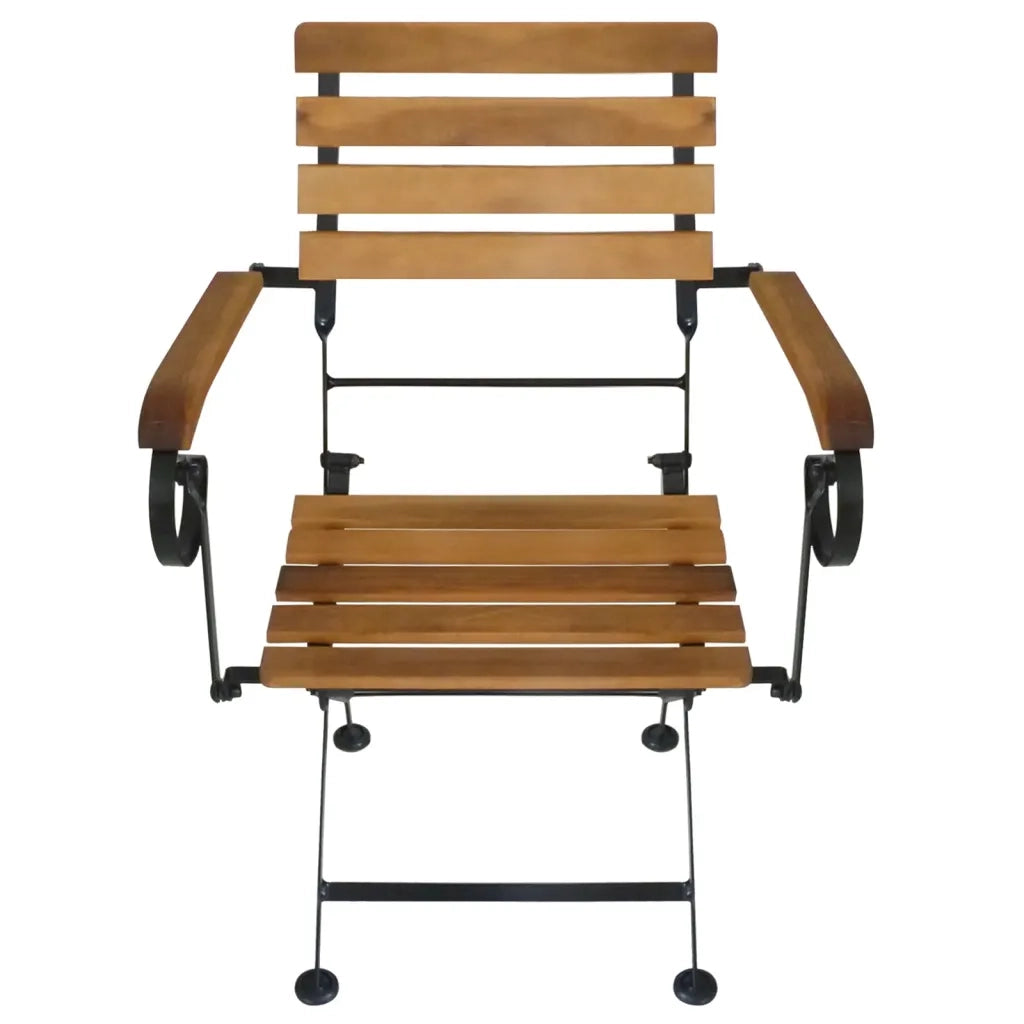 Sedie da Giardino Pieghevoli 4 pz in Acciaio e Legno Acacia 316834