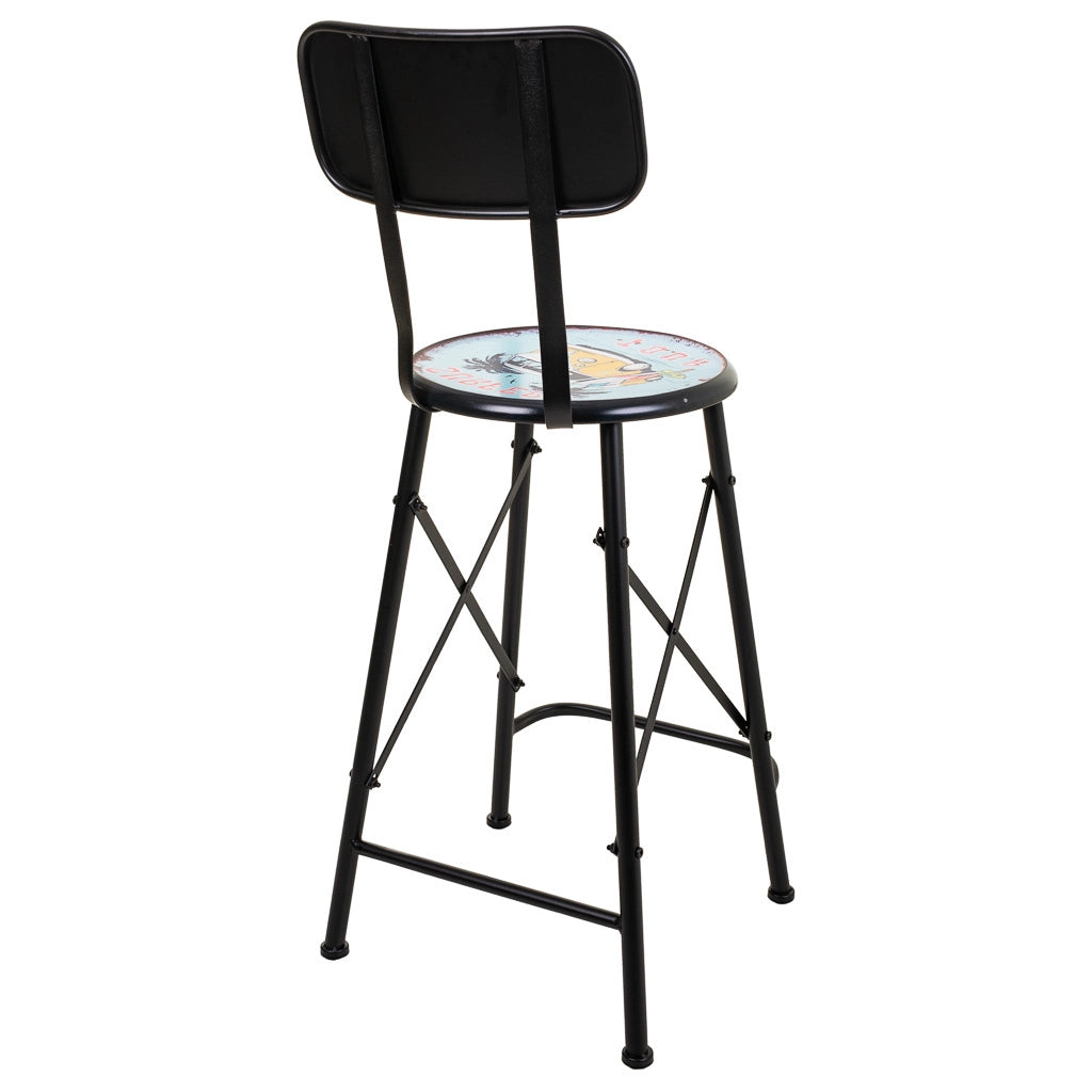 Sgabello in metallo nero 46x100x40h cm