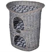 Tiragraffi/cuccia a 2 livelli con cuscino salice grigio 02_0022785