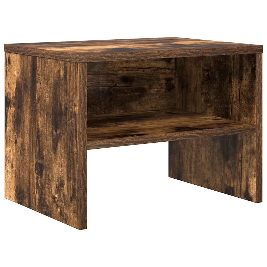 Comodino-Tavolino da notte Rovere Fumo 40x30x30 cm Legno Multistrato 569803