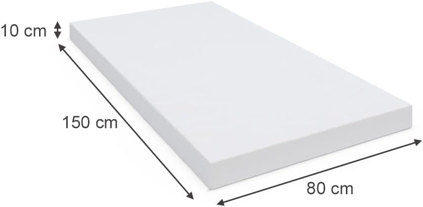 Materasso bambini, Bianco, 80 x 150 cm Grado di durezza H2, adatto per lettini e letti junior, lavabile in lavatrice