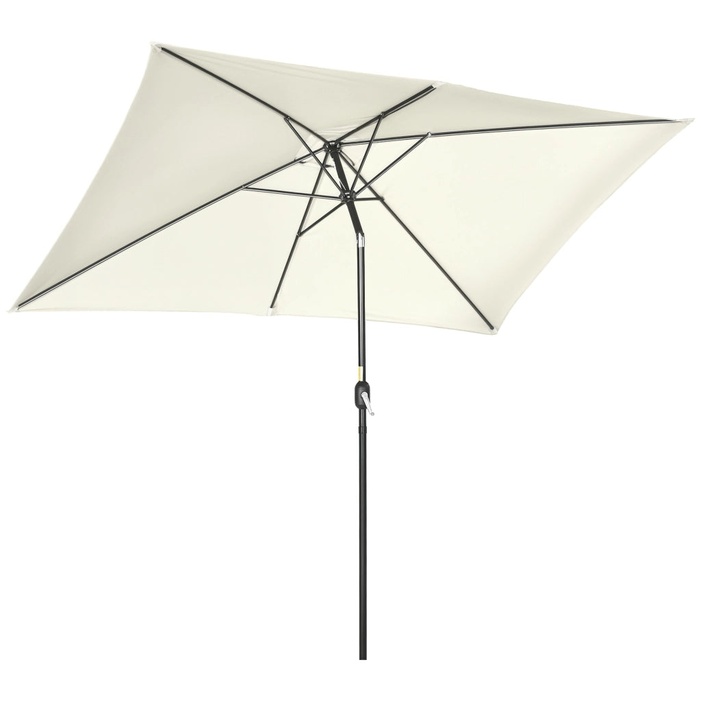 Ombrellone inclinabile per giardino ¨C Zephmum ¨C Rettangolare 3x2m crema metallo poliestere