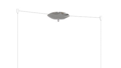 SOSPENSIONE CROMO 2 LUCI SPOSTABILE VETRI 1X AM + 1X BR 1184CR-S2 S-AB