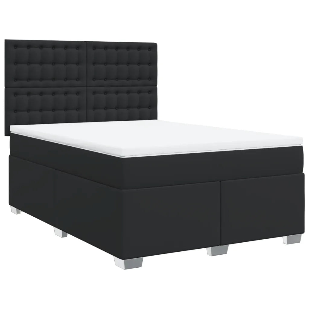 Giroletto a Molle con Materasso Nero 160x200 cm in Similpelle 3290728