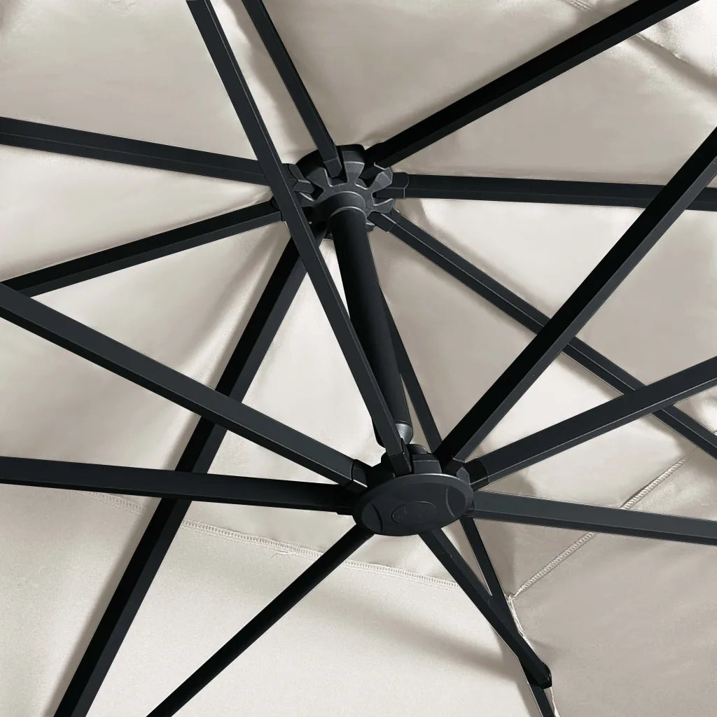 Ombrellone a Sbalzo con LED Palo in Alluminio 400x300 cm Sabbia 47004