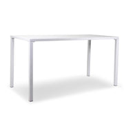 Tavolo Metallo New Elma Gambe Smontate Bianco Rettangolare Cm 140x70h75