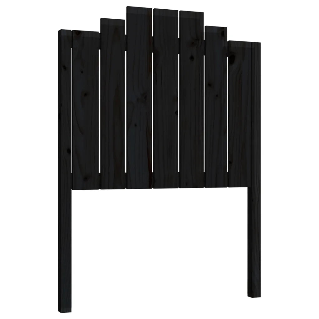 Testiera per Letto Nera 81x4x110 cm in Legno Massello di Pino 818449
