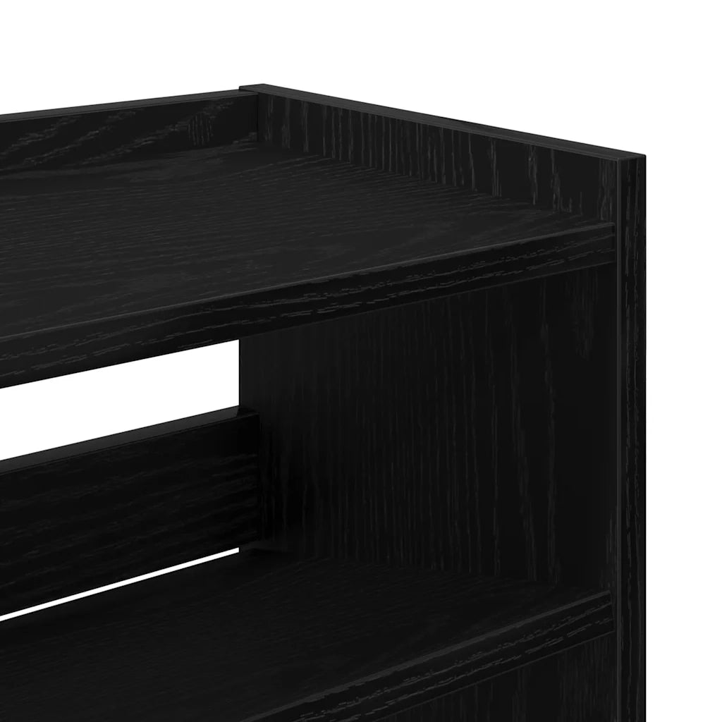Scarpiera-Scaffale per scarpe Nera 80x25x100 cm in Legno Multistrato