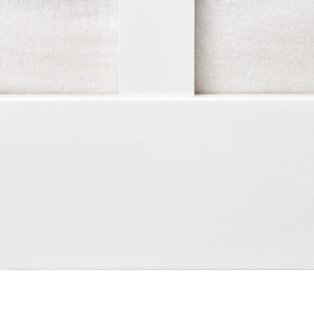 Letto in legno di pino bianco Dimensioni singole 90 x 200 Testiera a doghe minimalista