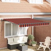 Tenda Retrattile Rosso e Nero 350 x 250 cm Tessuto e Alluminio 3330231