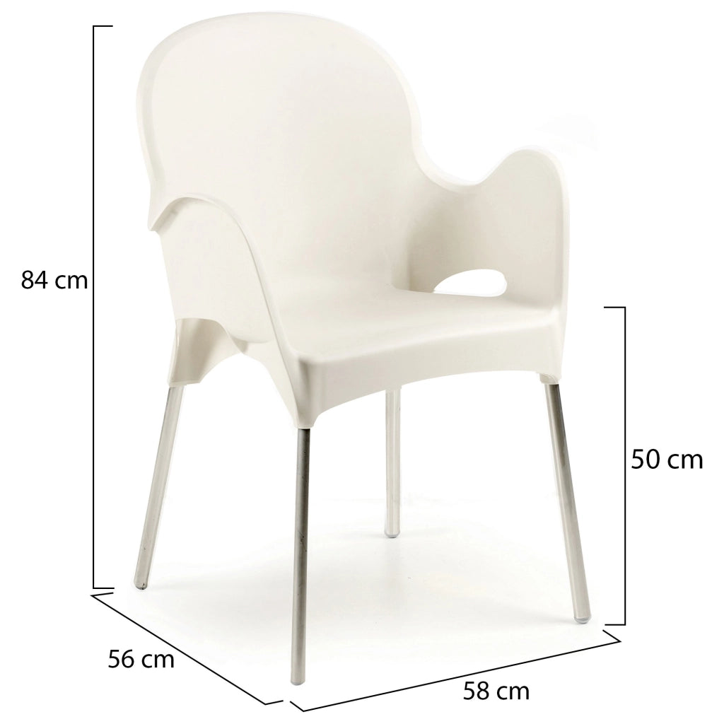 Raimund, Sedia da Esterno 4 Sedie Made in Italy, Beige