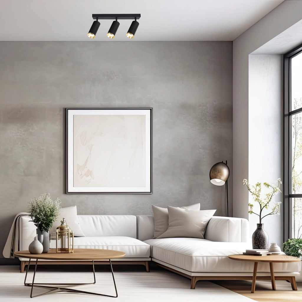 Plafoniera moderna nera/oro 3xGU10 orientabile Mica Milagro