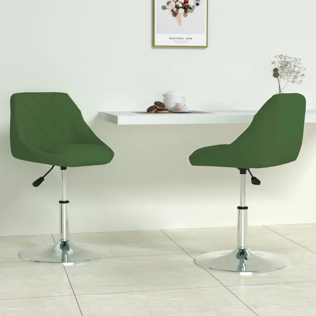 Sedie da Pranzo Girevoli 2 pz | Sedie da cucina Verde Scuro in Velluto