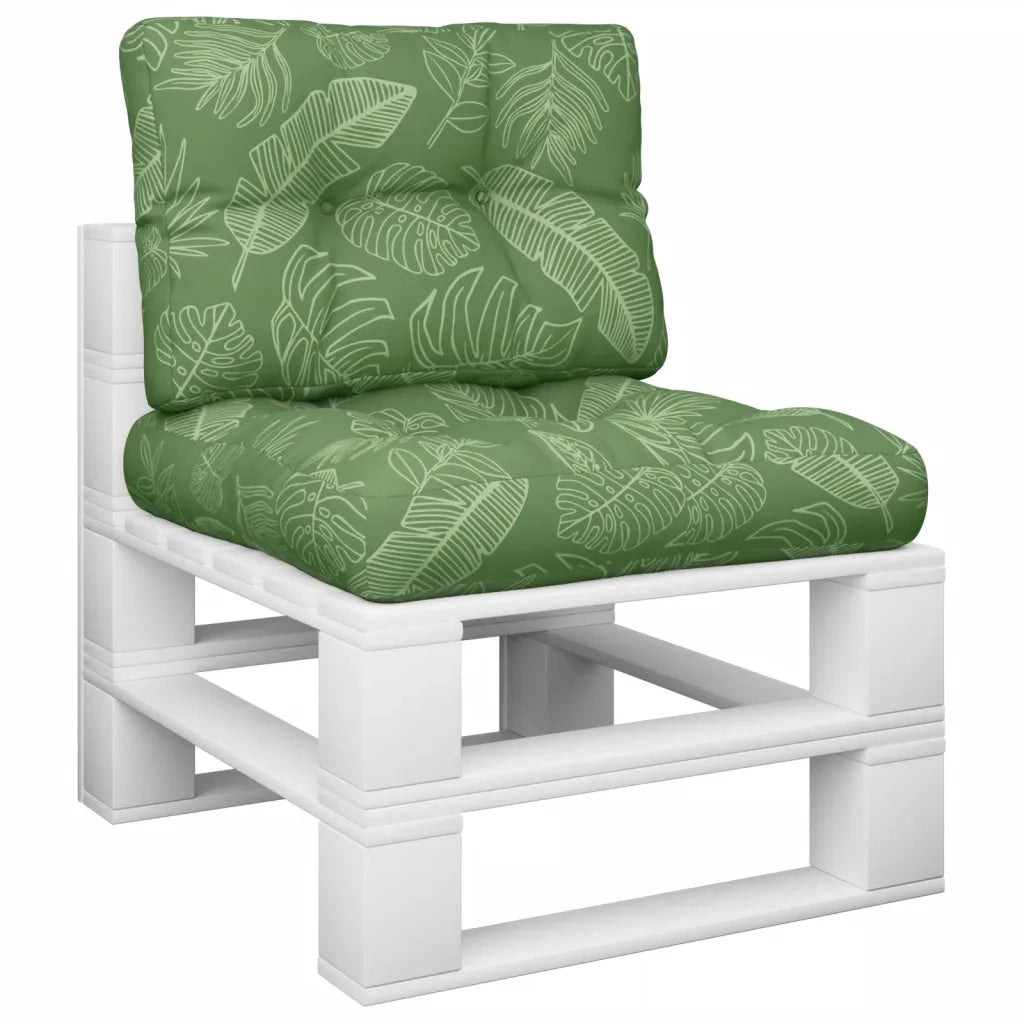 vidaXL Cuscini per Pallet 2 pz Motivo a Foglie Tessuto