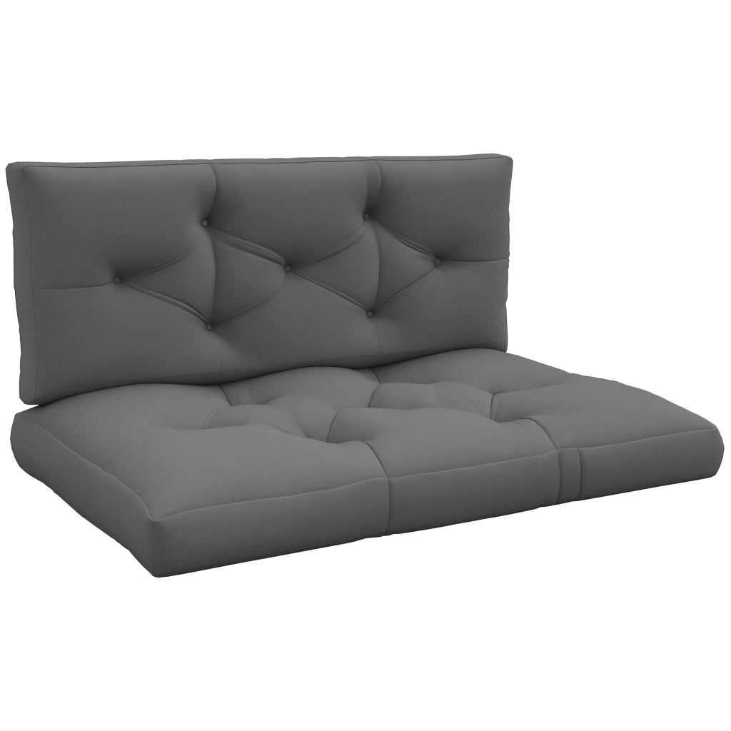 Set Cuscini da Giardino per Divani ¨C Zephmum ¨C Grigio Poliestere 2 Pezzi