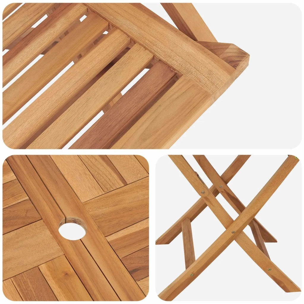 Set bistro da giardino pieghevole da 5 pezzi Naturale 3434101