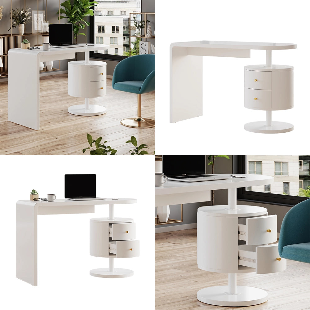 Vicco Scrivania Bianco lucido 120 x 50 cm con 2 cassetti