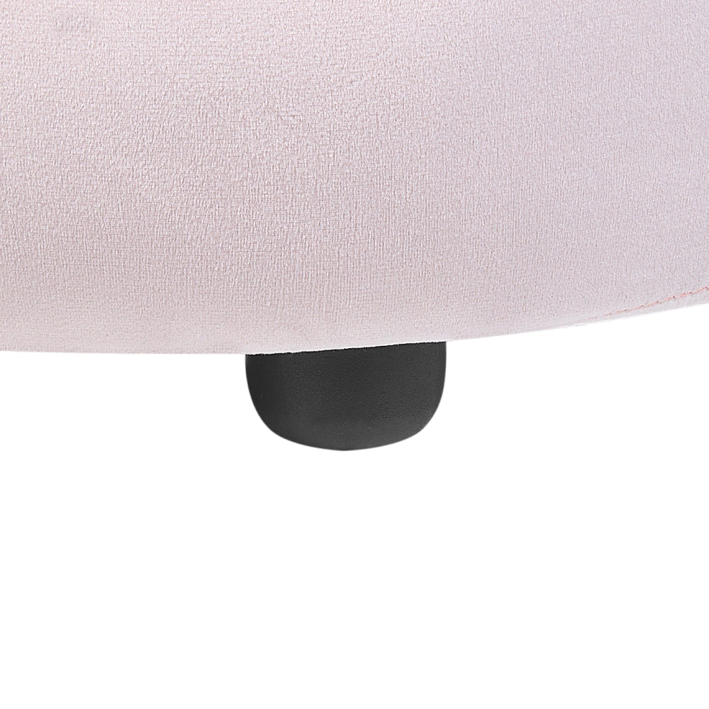 Sedia Tappezzata in velluto rosa pastello con braccioli Seduta per bambini Design moderno Forma a corona