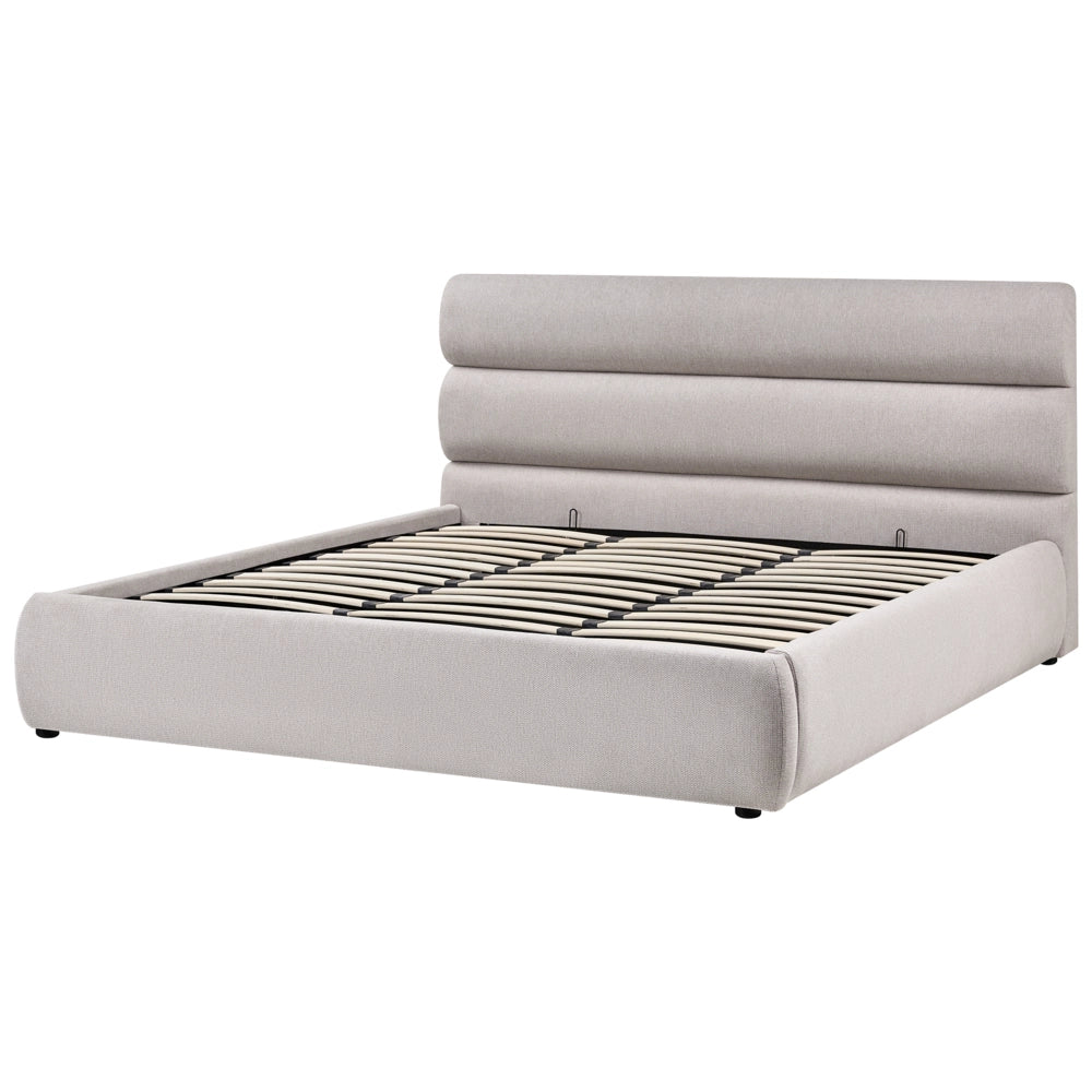Letto matrimoniale con struttura in tessuto 180 x 200 cm Contenitore grigio Design moderno