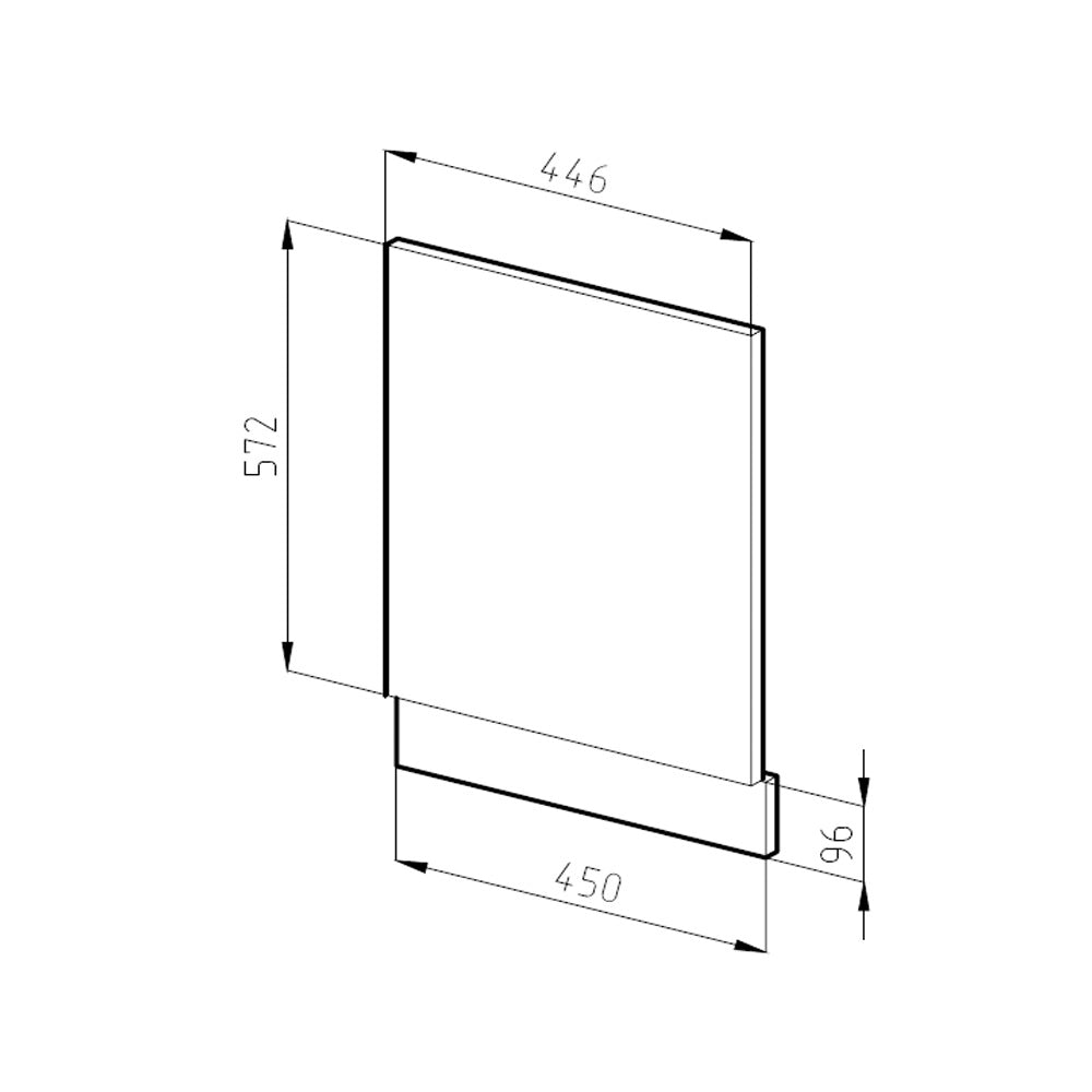 Pannello frontale R-Line Rovere dorato/Antracite 44.6 cm Forma a J, senza piano di lavoro Vicco