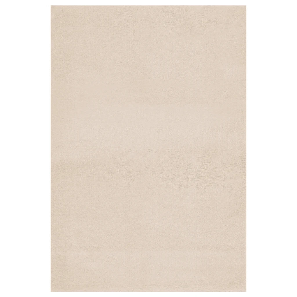 Tappeto Lavabile Soffice Pelo Corto 160x230cm Antiscivolo Beige 342202