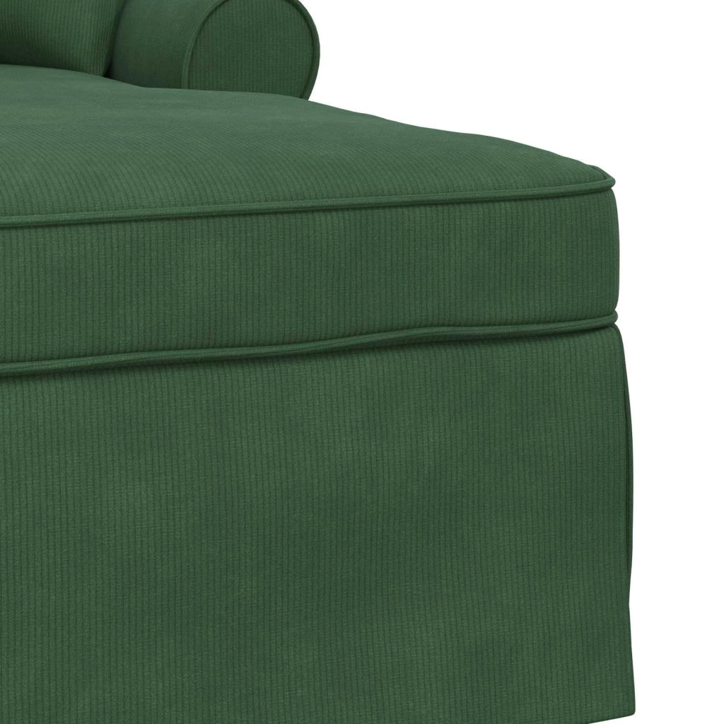 Chaise Longe con Gonna 3 pcs Verde Giungla Tessuto in Cords