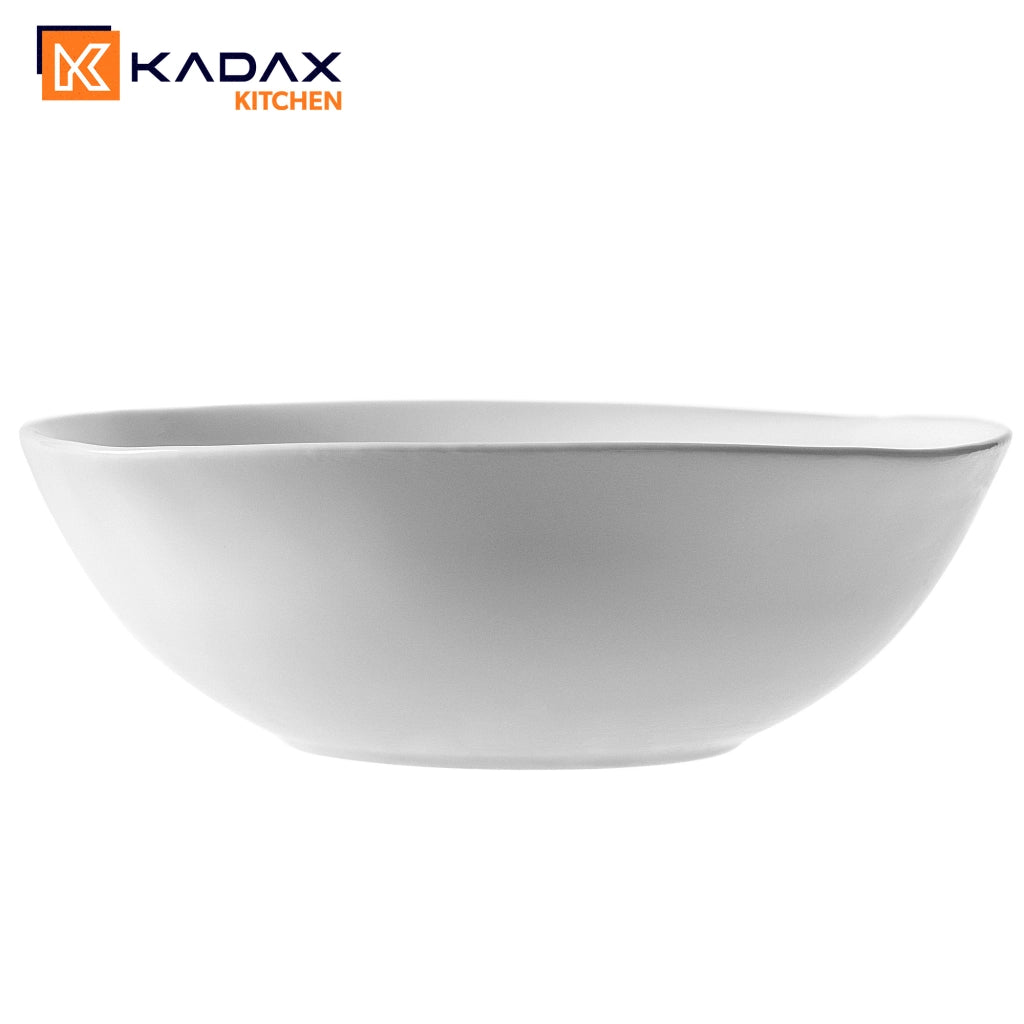 Ciotola in vetro KADAX per insalata, snack, insalata, 16 cm, ciotola per zuppa, bianca