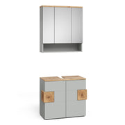 Vicco Set di mobili da bagno Grigio 2 parti