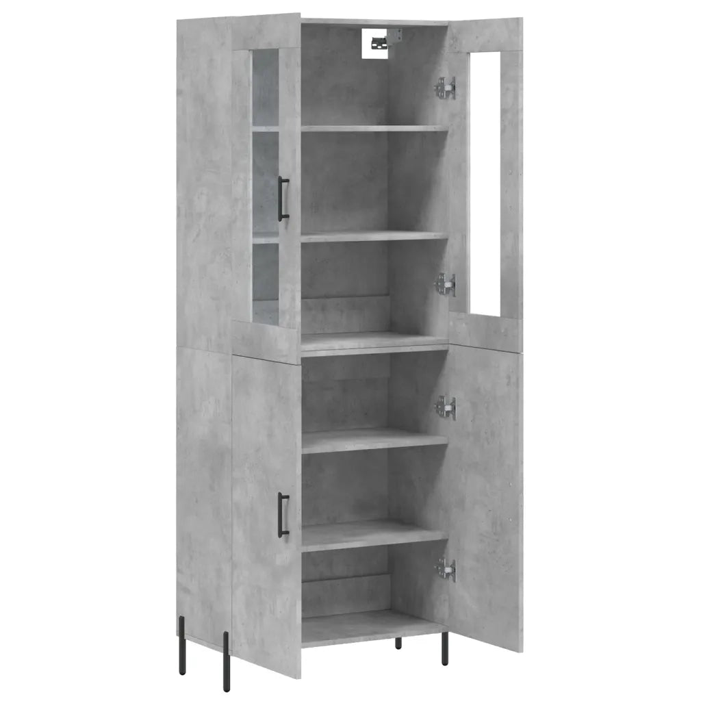 Credenza Grigio Cemento 69,5x34x180 cm in Legno Multistrato 3198221