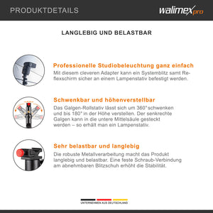 Walimex Supporto in metallo per flash e ombrelli