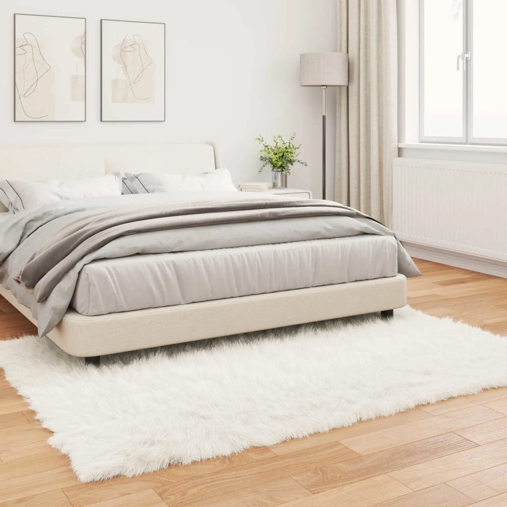 Tappeto in finta TAFALLA Bianco 140 x 200 cm Poliestere